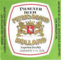 Oranjeboom Bierbrouwerij, Peter's Brand Holland Pilsener Beer