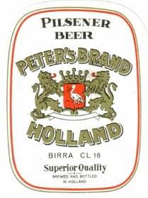 Oranjeboom Bierbrouwerij, Peter's Brand Holland Pilsener Beer Birra