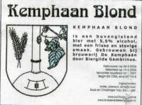 Stadsbrouwerij De Kemphaan BV, Kemphaan Blond