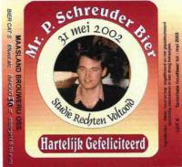 Maasland Brouwerij, Mr P. Schreuder Bier