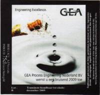 Maasland Brouwerij, GEA Proces Engineering Nederland BV wenst u een bruisend 2009 toe
