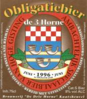 Bierbrouwerij de 3 Horne, Obligatiebier 1996