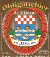 Bierbrouwerij de 3 Horne, Obligatiebier 1998