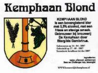 Stadsbrouwerij De Kemphaan BV, Kemphaan Blond