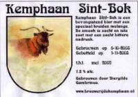 Stadsbrouwerij De Kemphaan BV, Kemphaan Sint-Bok