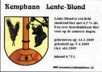 Stadsbrouwerij De Kemphaan BV, Kemphaan Lente-Blond
