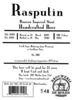 Brouwerij De Molen, Rasputin Russian Imperial Stout