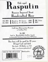 Brouwerij De Molen, Rasputin Russian Imperial Stout