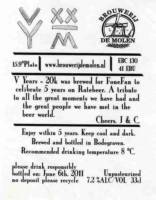Brouwerij De Molen, V Years - 20k