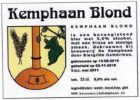 Stadsbrouwerij De Kemphaan BV, Kemphaan Blond