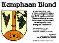 Stadsbrouwerij De Kemphaan BV, Kemphaan Blond