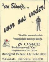 Bierbrouwerij Oijen, tr'Oske Een Blondje.... Voor Ons Vader!