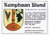 Stadsbrouwerij De Kemphaan BV, Kemphaan Blond
