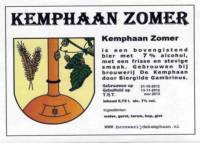 Stadsbrouwerij De Kemphaan BV, Kemphaan Zomer