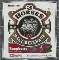 United Dutch Breweries, 3 Horses Malt Beverage Raspberry