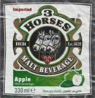 United Dutch Breweries, 3 Horses Malt Beverage Apple