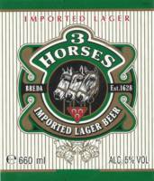 United Dutch Breweries, 3 Horses Imported Lager Beer