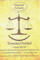 Berghoeve Brouwerij, Tevreden Oordeel Orange Pale Ale