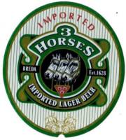 United Dutch Breweries, 3 Horses Imported Lager Beer