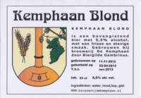 Stadsbrouwerij De Kemphaan BV, Kemphaan Blond
