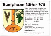 Stadsbrouwerij De Kemphaan BV, Kemphaan Bitter Wit