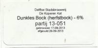 Delftse Stadsbrouwerij De Koperen Kat, Dunkles Bock (herfstbock)