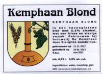 Stadsbrouwerij De Kemphaan BV, Kemphaan Blond