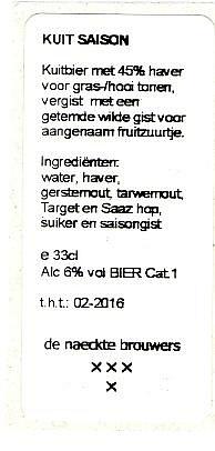 De Naeckte Brouwers, Kuit Saison