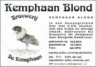 Stadsbrouwerij De Kemphaan BV, Kemphaan Blond