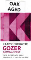 Kaapse Brouwers, Gozer Outmeal Stout Oak Aged