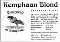 Stadsbrouwerij De Kemphaan BV, Kemphaan Blond