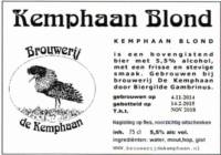 Stadsbrouwerij De Kemphaan BV, Kemphaan Blond