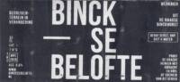 Kompaan Dutch Craft Beer Company, Binckse Belofte Werkbier