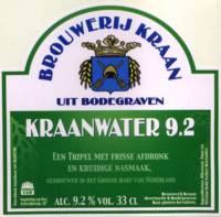 Brouwerij Kraan (Bodegraven), Kraanwater 9.2