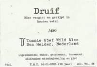 Tommie Sjef Wild Ales, Druif