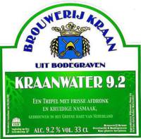 Brouwerij Kraan (Bodegraven), Kraanwater 9.2