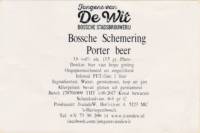 Stadsbrouwerij Jongens van De Wit, Bossche Schemering Porter Beer