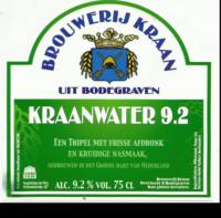 Brouwerij Kraan (Bodegraven), Kraanwater 9.2