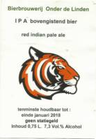 Brouwerij Onder De Linden, IPA Bovengistend Bier Red Indian Pale Ale