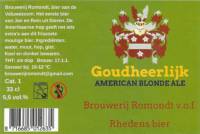Brouwerij Romondt, Goudheerlijk American Blonde Ale Brouwerij Romondt, Goudheerlijk American Blonde Ale
