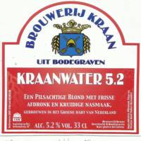 Brouwerij Kraan (Bodegraven), kraanwater 5.2