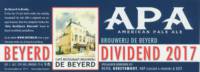 Brouwerij De Beyerd, APA Dividend 2017