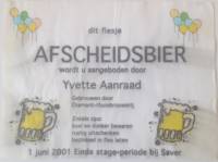 Amateurs, Afscheidsbier Yvette Aanraad