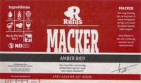 Brouwerij Rufus, Macker Amber Bier Brouwerij Rufus, Macker Amber Bier