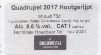 Brouwerij Van de Oirsprong, Quadrupel 2017 Houtgerijpt