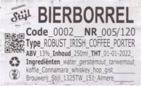 Brouwerij Stijl, Bierborrel Robuust Irish Coffee Porter