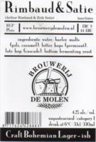 Brouwerij De Molen, Rimbaud & Satie Craft Bohemian Lager-ish