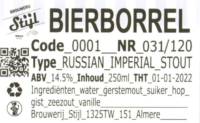 Brouwerij Stijl, Bierborrel Russian Inperial Stout