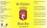 Microbrouwerij De Rijpelaer, Blond Bier Allodium 