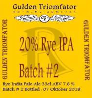 Gulden Triomfator, 20% Rye IPA
